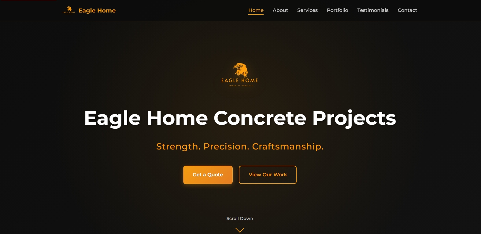 Eagle Home Concrete Website - Concrete and Formwork Specialist Portfolio Site