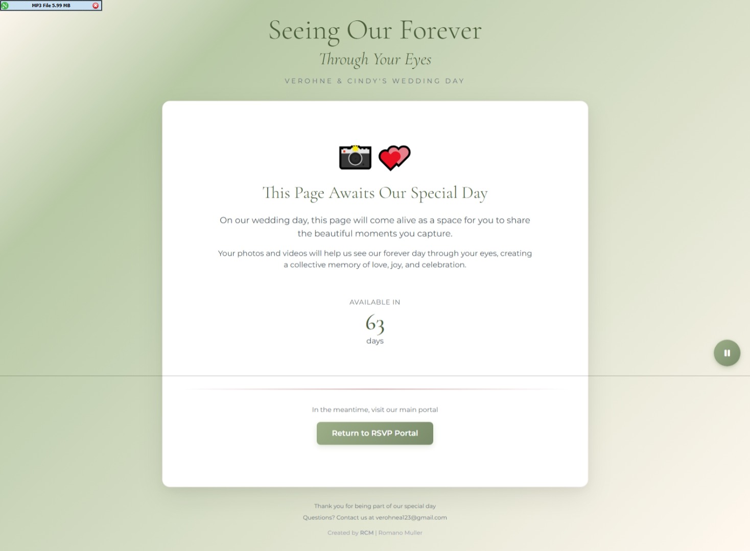 V&C Wedding Portal Live Feed - Real-time Guest Activity and Interactions